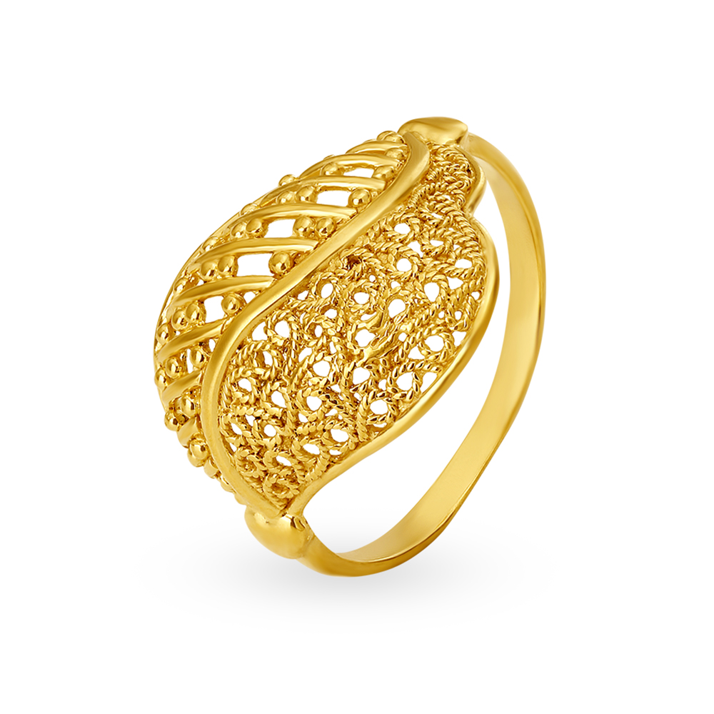 Intricate 22 Karat Yellow Gold Leaf Finger Ring
Intricate 22 Karat Yellow Gold Leaf Finger Ring