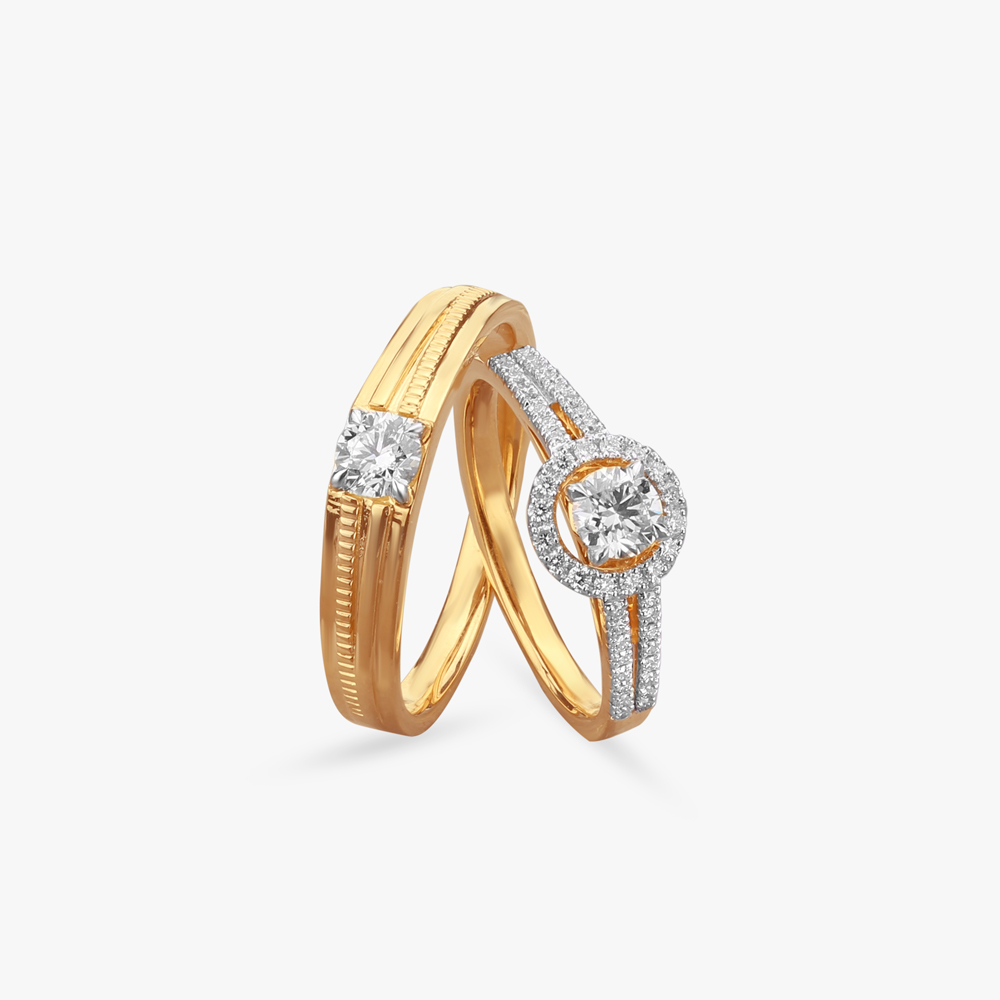 Blissful Bond Diamond Couple Rings
Blissful Bond Diamond Couple Rings