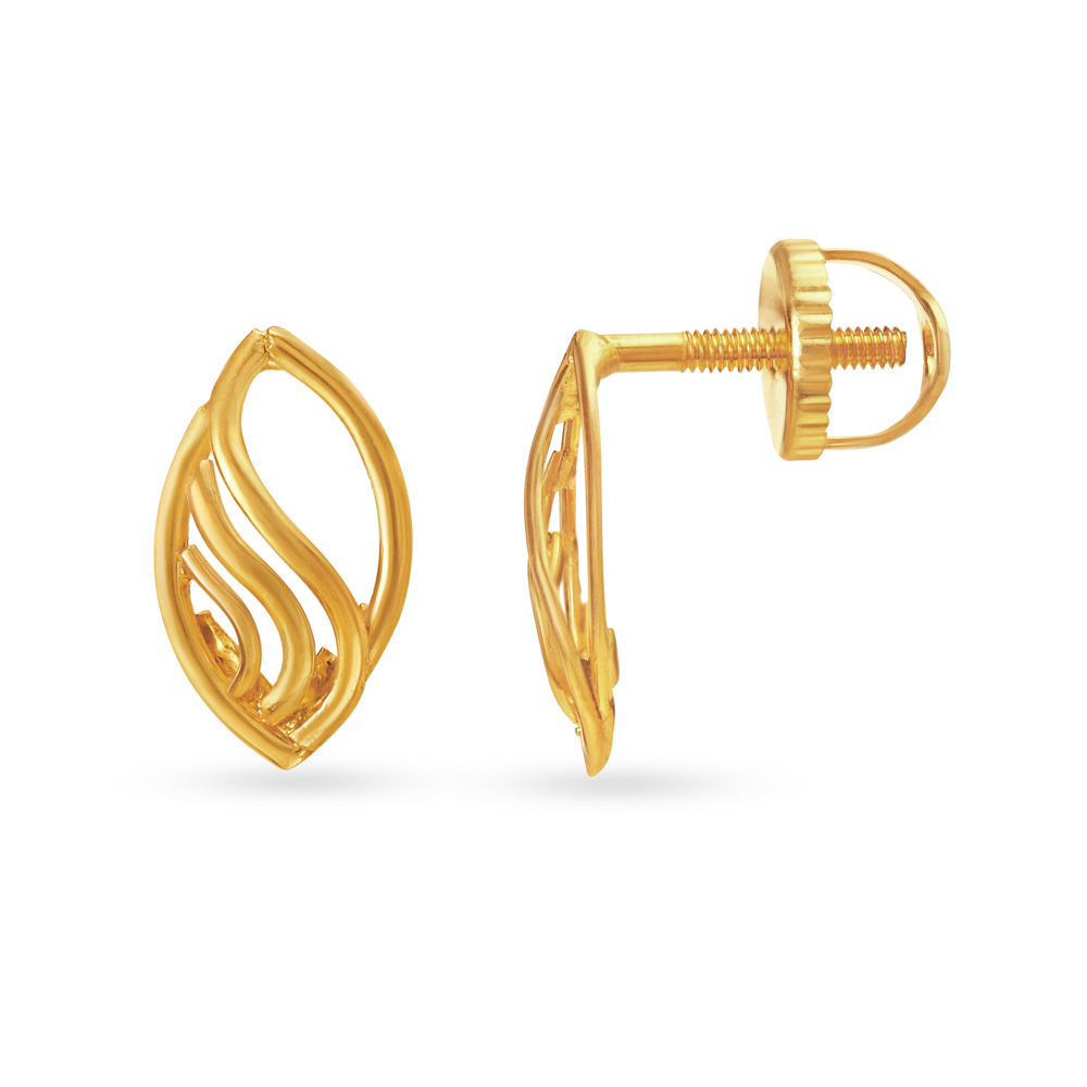 Minimalist 22 Karat Yellow Gold Leaf Drop Earrings
Minimalist 22 Karat Yellow Gold Leaf Drop Earrings