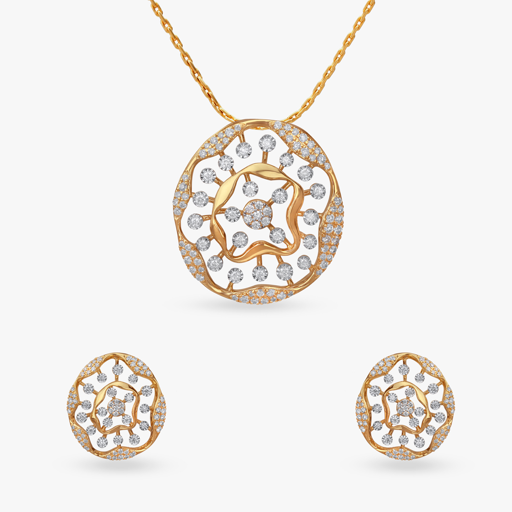 Glorious Gaze Diamond Pendant and Earrings Set
Glorious Gaze Diamond Pendant and Earrings Set