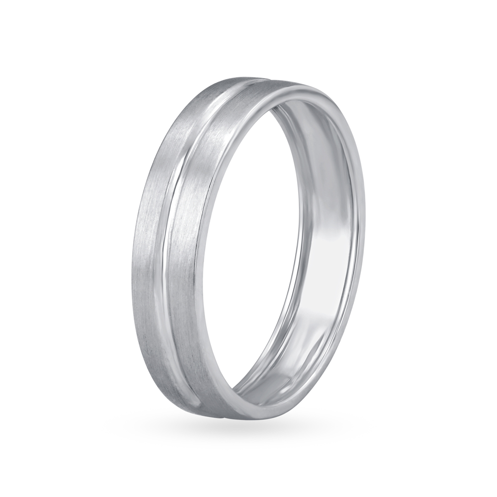 Classy Ridged Platinum Ring
Classy Ridged Platinum Ring