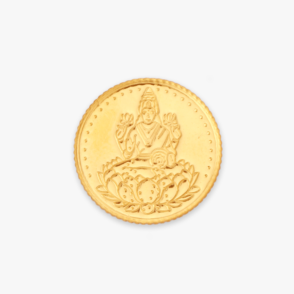 2 gram 22 Karat Gold Coin with Lakshmi Motif
2 gram 22 Karat Gold Coin with Lakshmi Motif