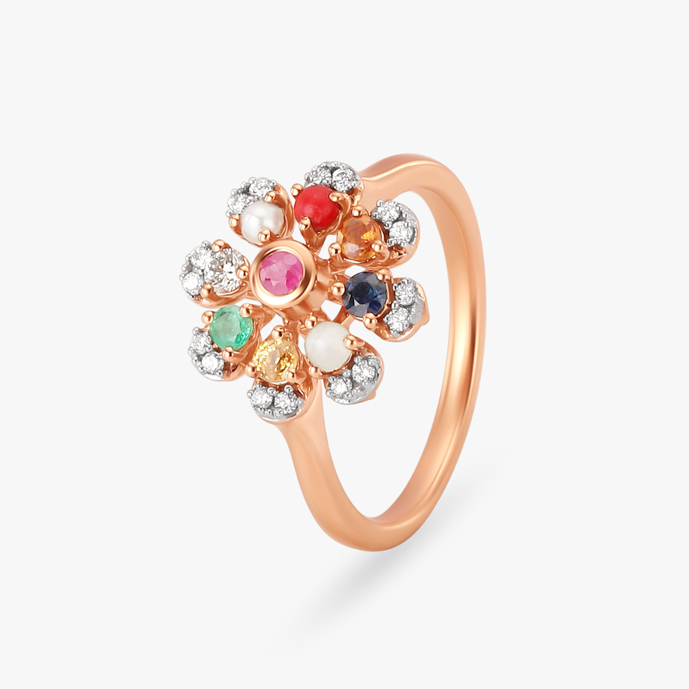 Blossom Navaratna Diamond Finger Ring
Blossom Navaratna Diamond Finger Ring