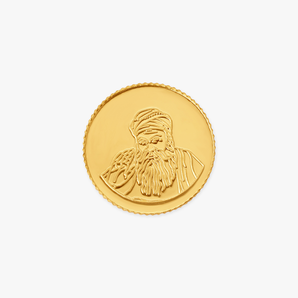 5 gram 24 Karat Gold Coin with Guru Nanak Design
5 gram 24 Karat Gold Coin with Guru Nanak Design