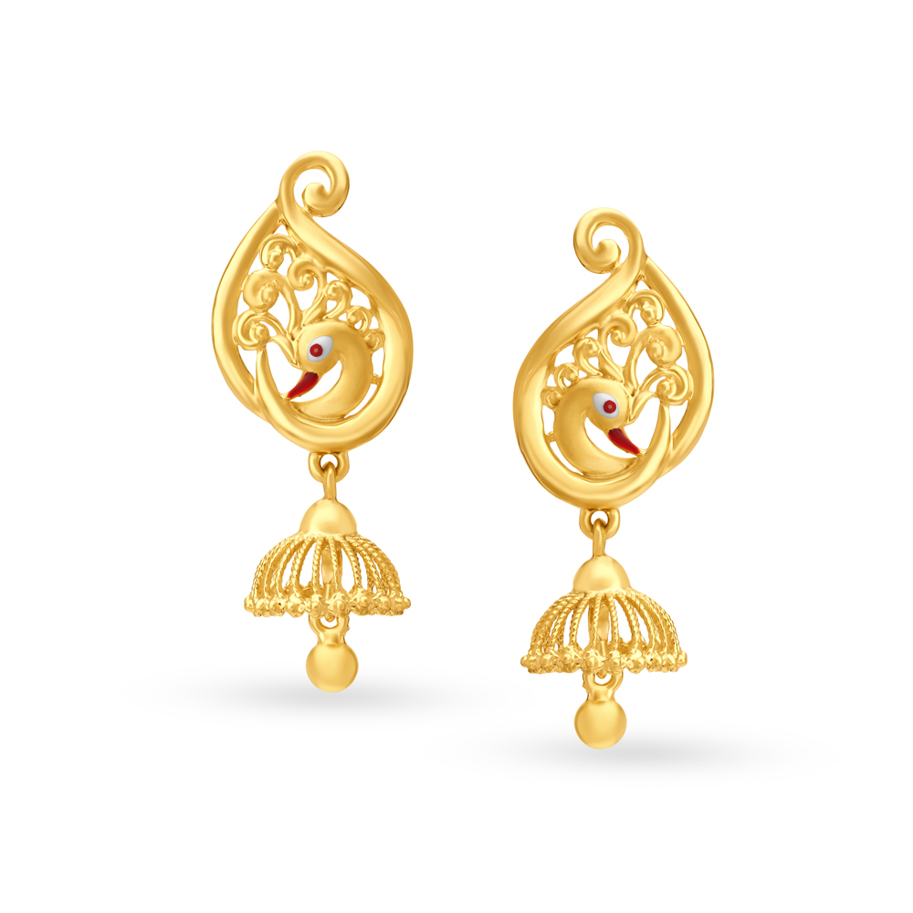 Timeless Peacock Gold Jhumka
Timeless Peacock Gold Jhumka