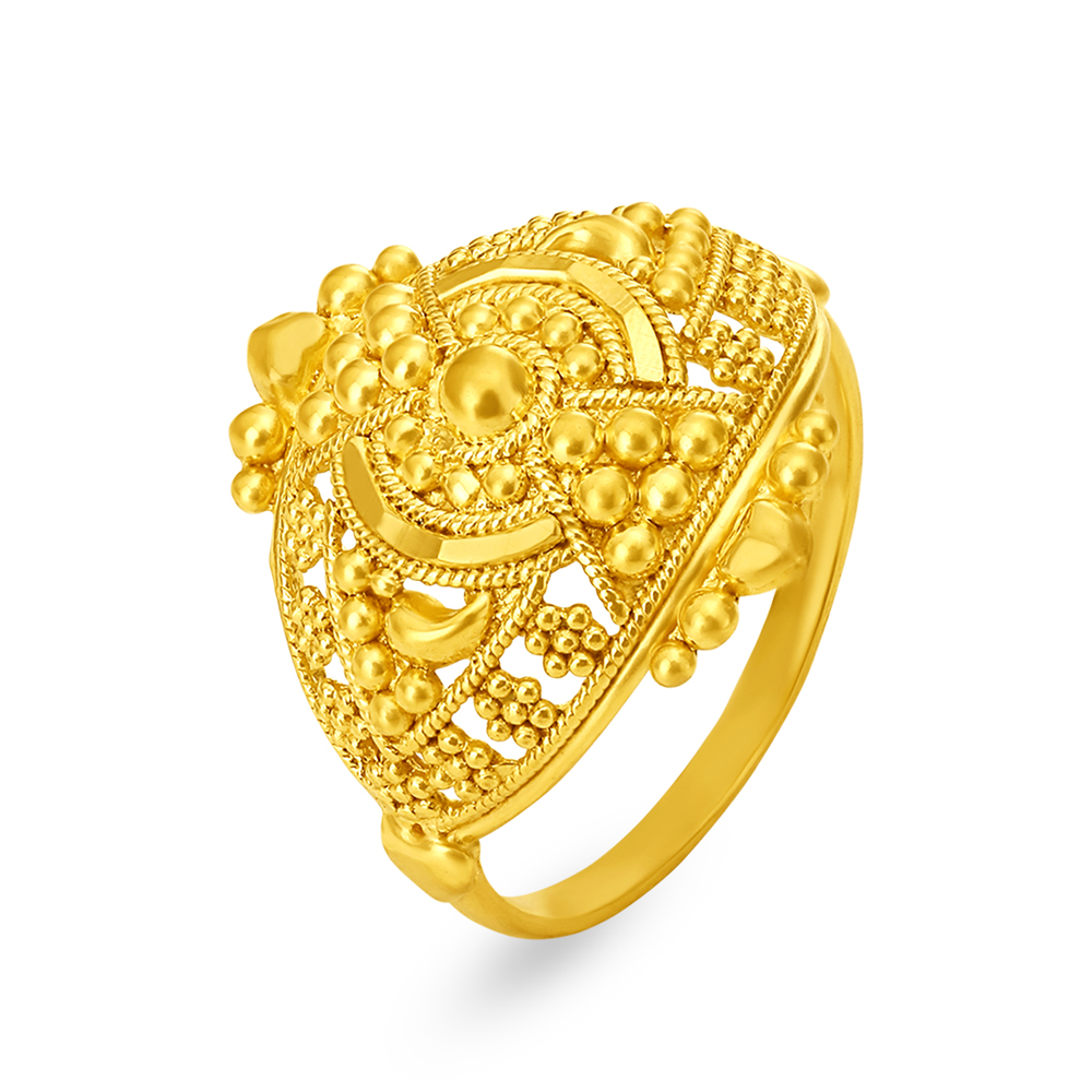 Exquisite 22 Karat Yellow Gold Beaded Floral Finger Ring
Exquisite 22 Karat Yellow Gold Beaded Floral Finger Ring