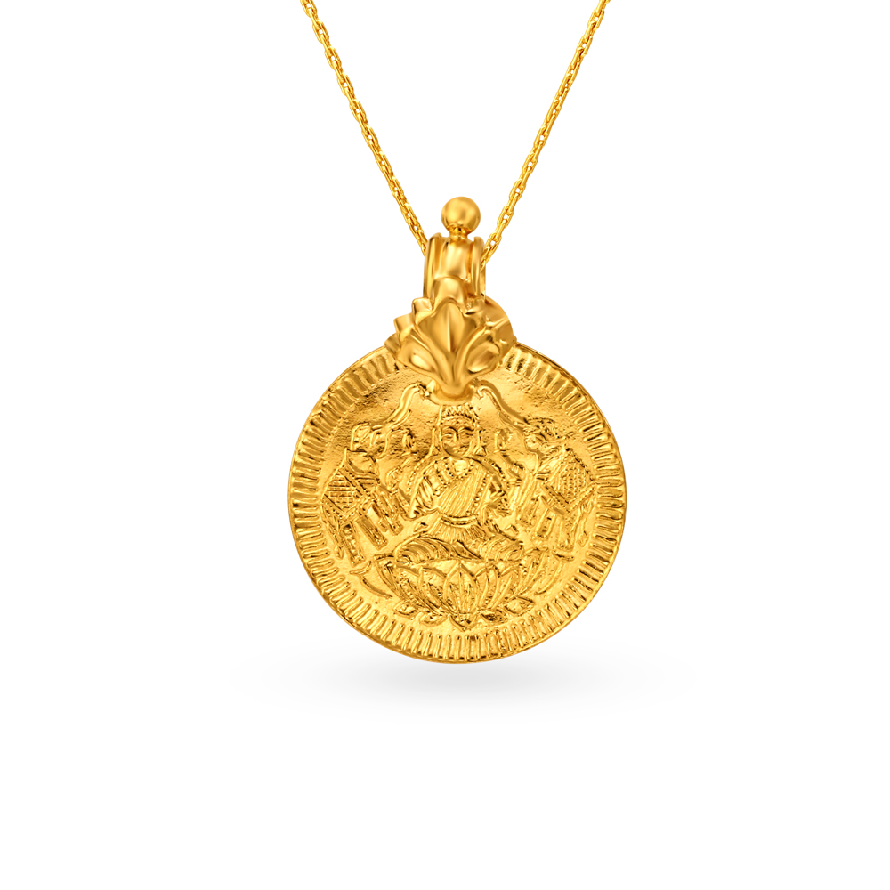 Auspicious Gold Lakshmi Kasu Pendant
Auspicious Gold Lakshmi Kasu Pendant