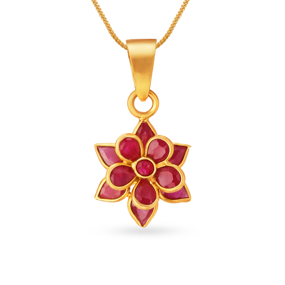 Radiant Ruby Double Flower Pendant
Radiant Ruby Double Flower Pendant