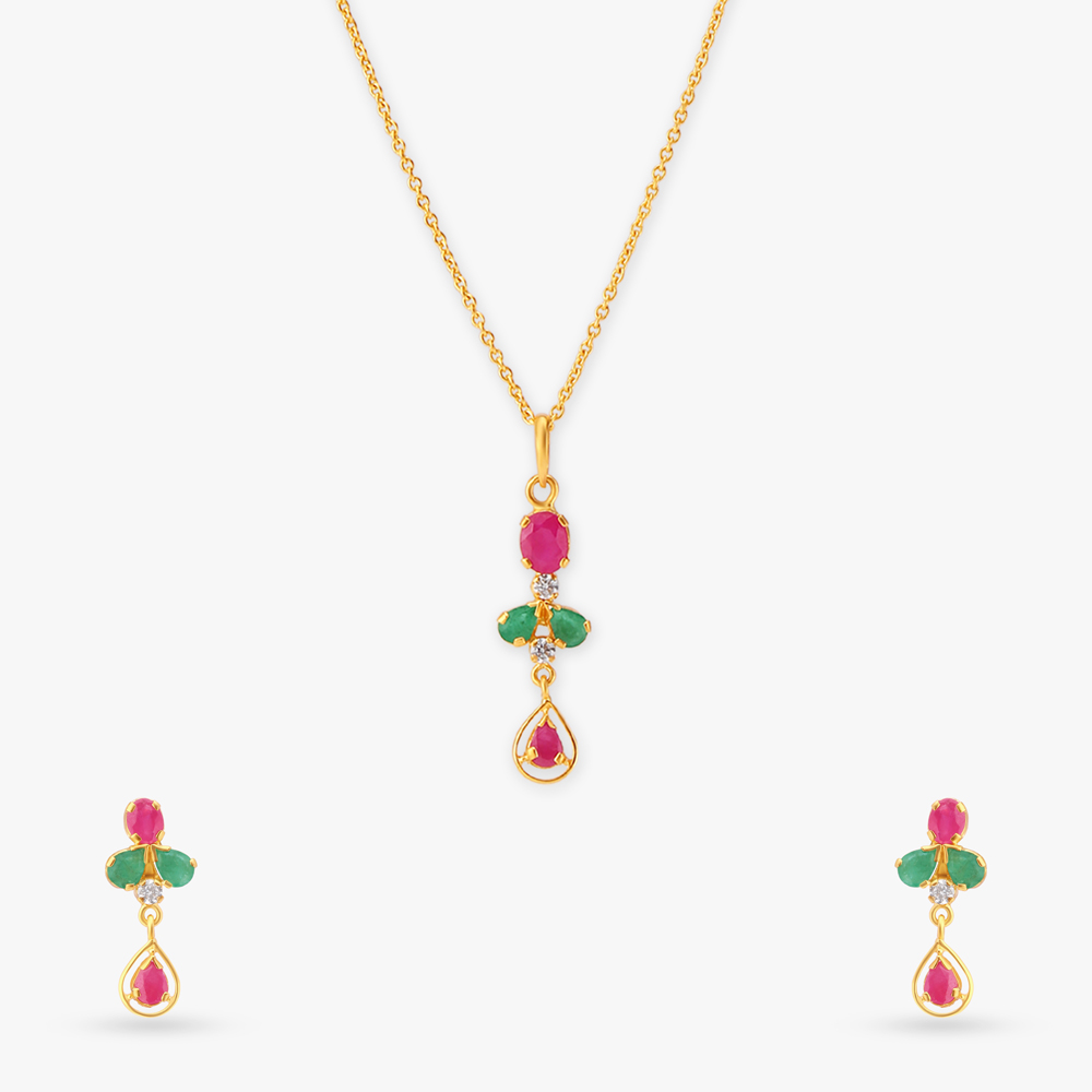 Sublime Pendant With Chain And Earrings Set