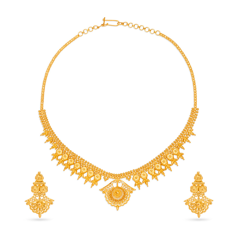 Intricate Gold Necklace Set