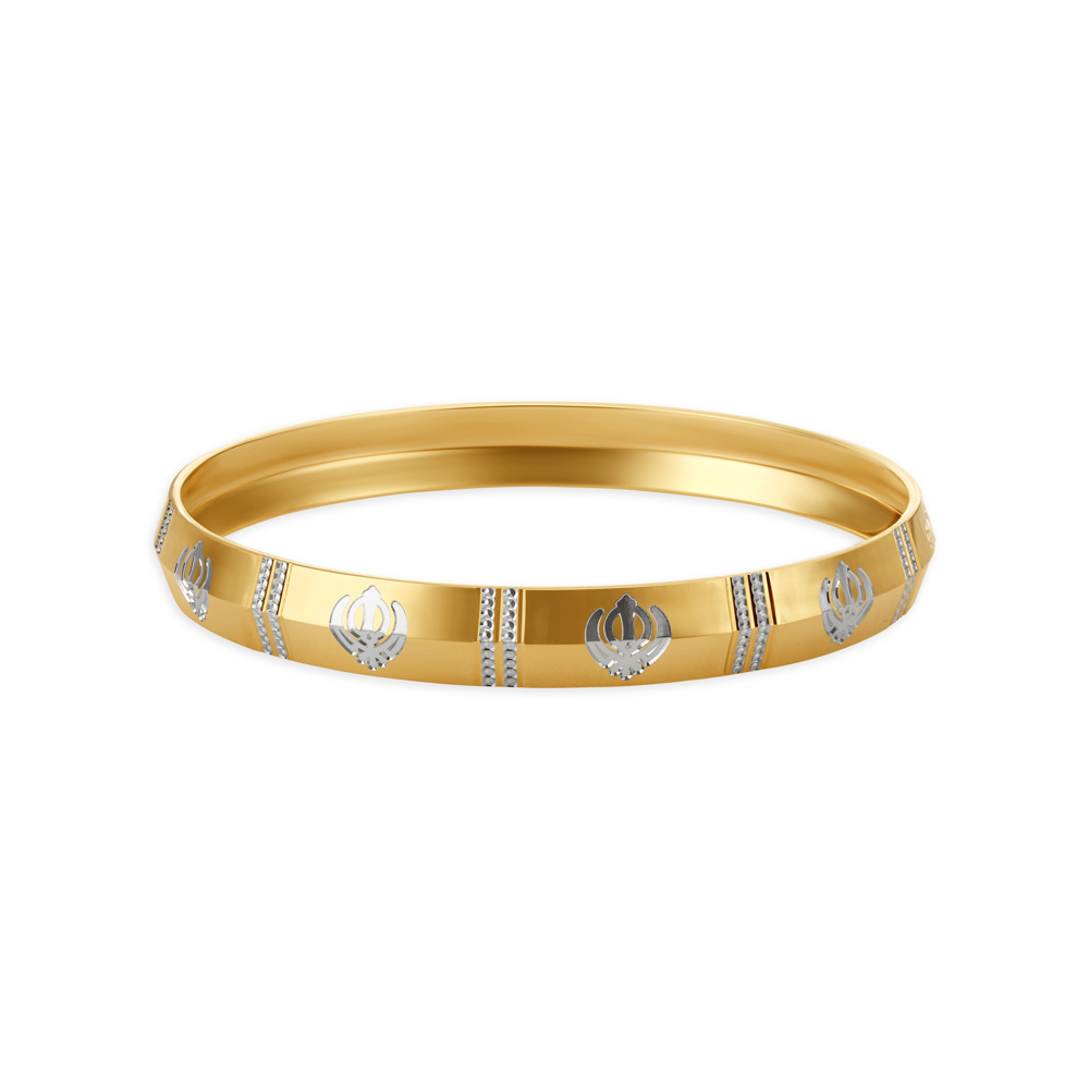 Religious Khanda Symbol Gold Kada For Men
Religious Khanda Symbol Gold Kada For Men