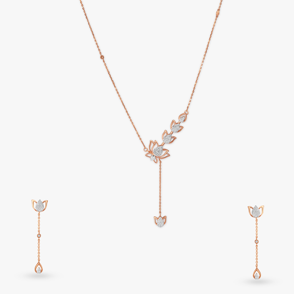 Lotus Symphony Diamond Necklace Set
Lotus Symphony Diamond Necklace Set