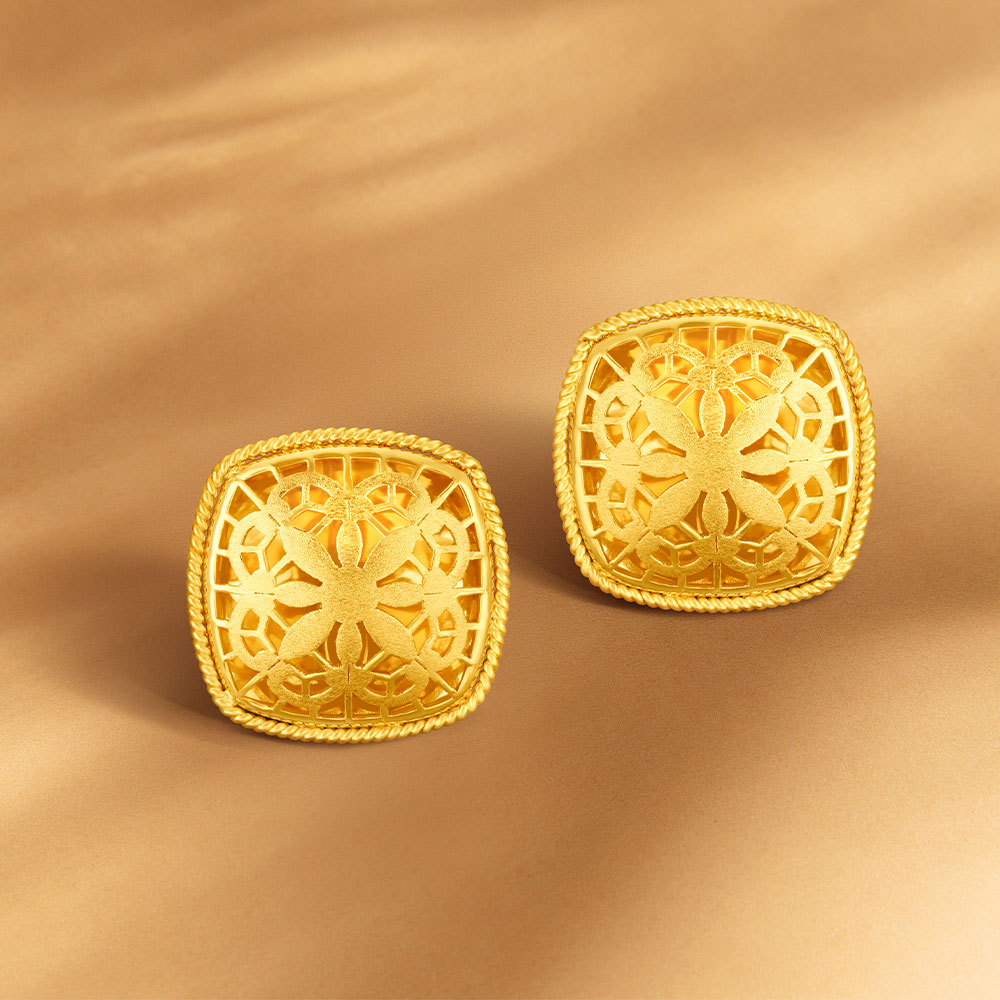 Striking Floral Gold Stud Earrings
Striking Floral Gold Stud Earrings
