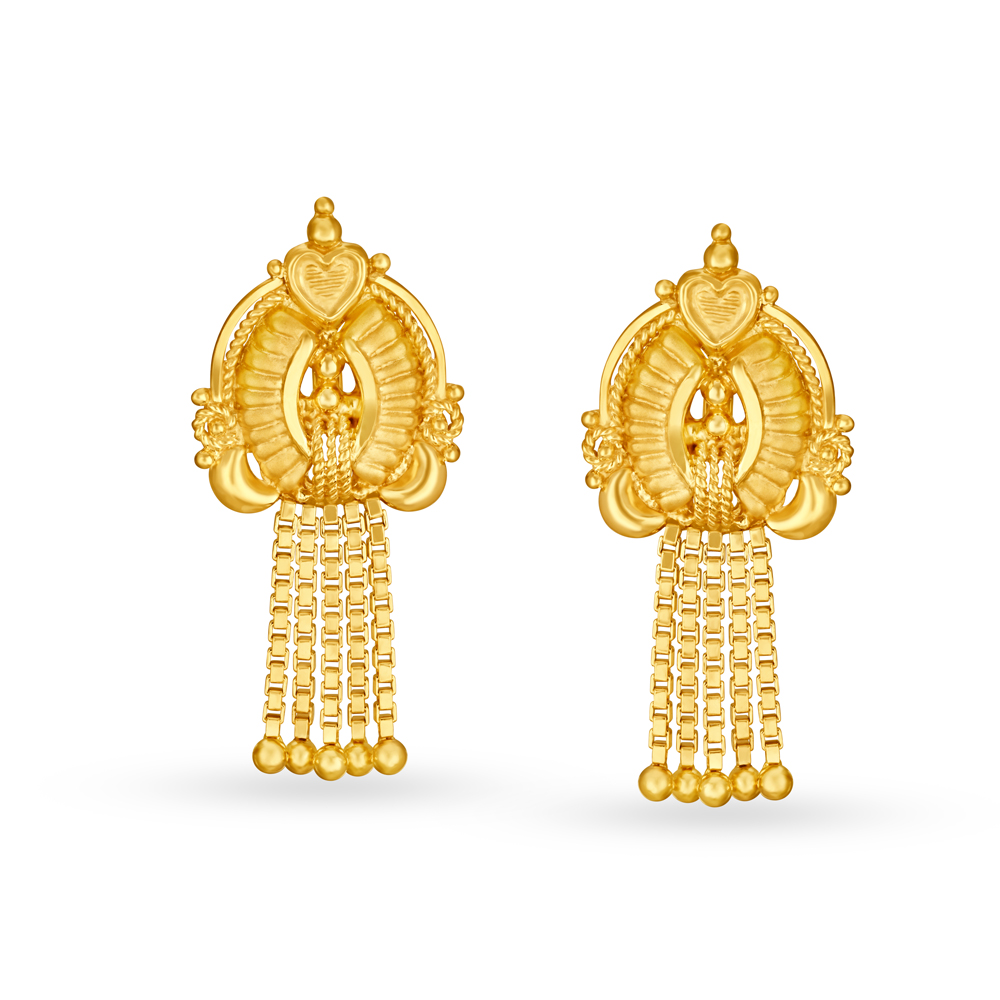 Queenly 22 Karat Yellow Gold Tasseled Drop Earrings
Queenly 22 Karat Yellow Gold Tasseled Drop Earrings