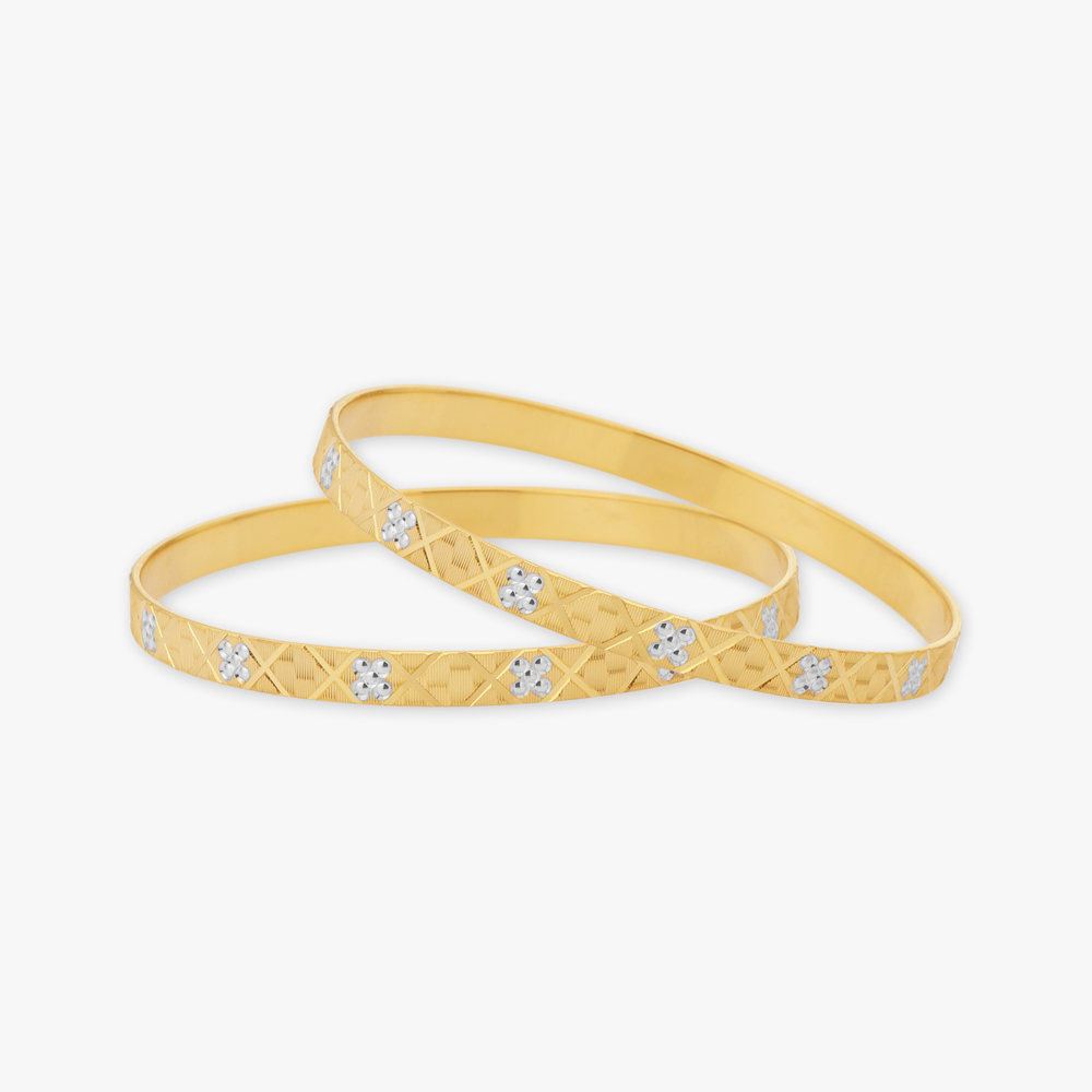 Rhodium Gold Bangle Set
Rhodium Gold Bangle Set
