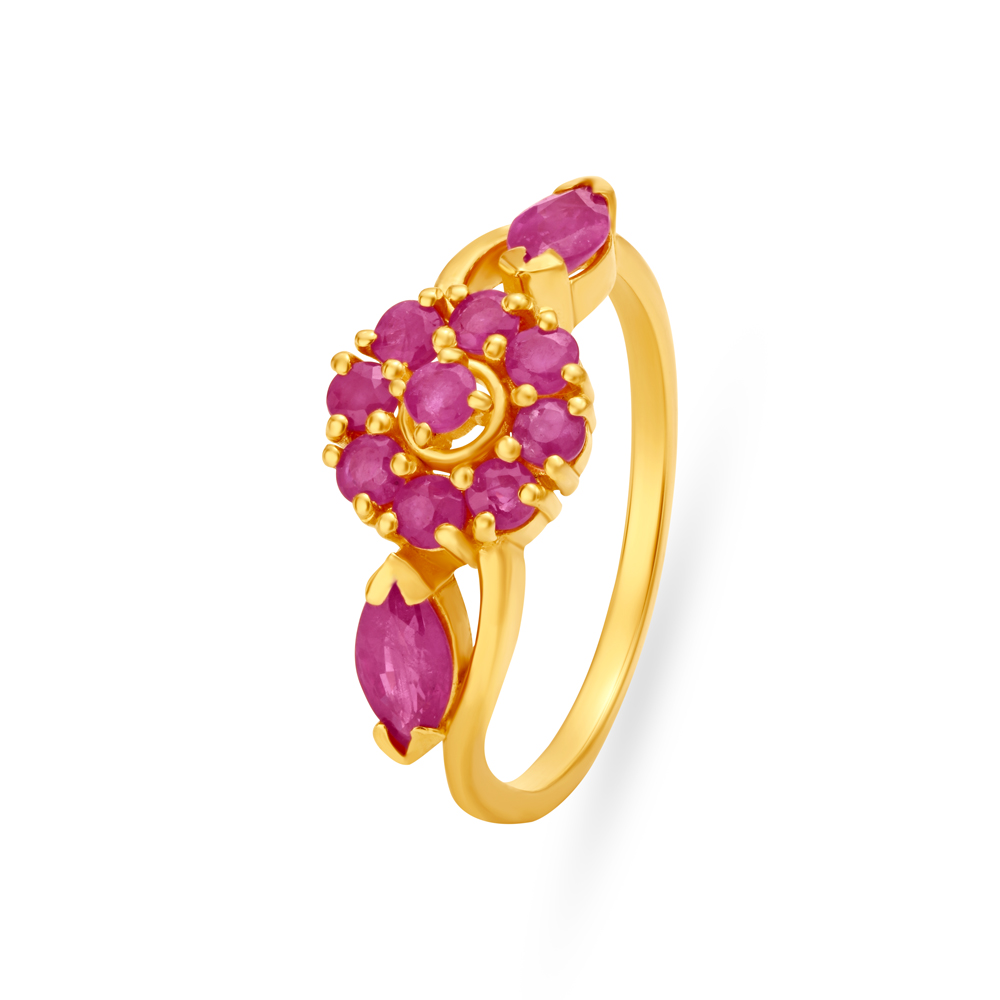 Striking Gold Ring Studded With Rubies
Striking Gold Ring Studded With Rubies