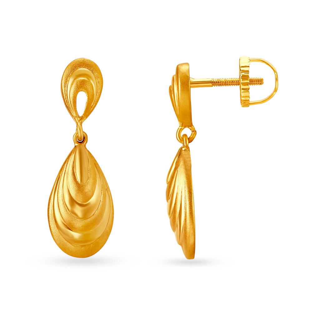 Teardrop Design Fancy Gold Drop Earrings
Teardrop Design Fancy Gold Drop Earrings