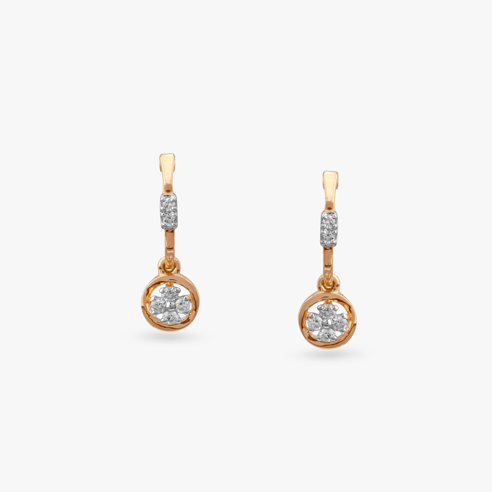 Sunburst Sparkle Diamond Drop Earrings