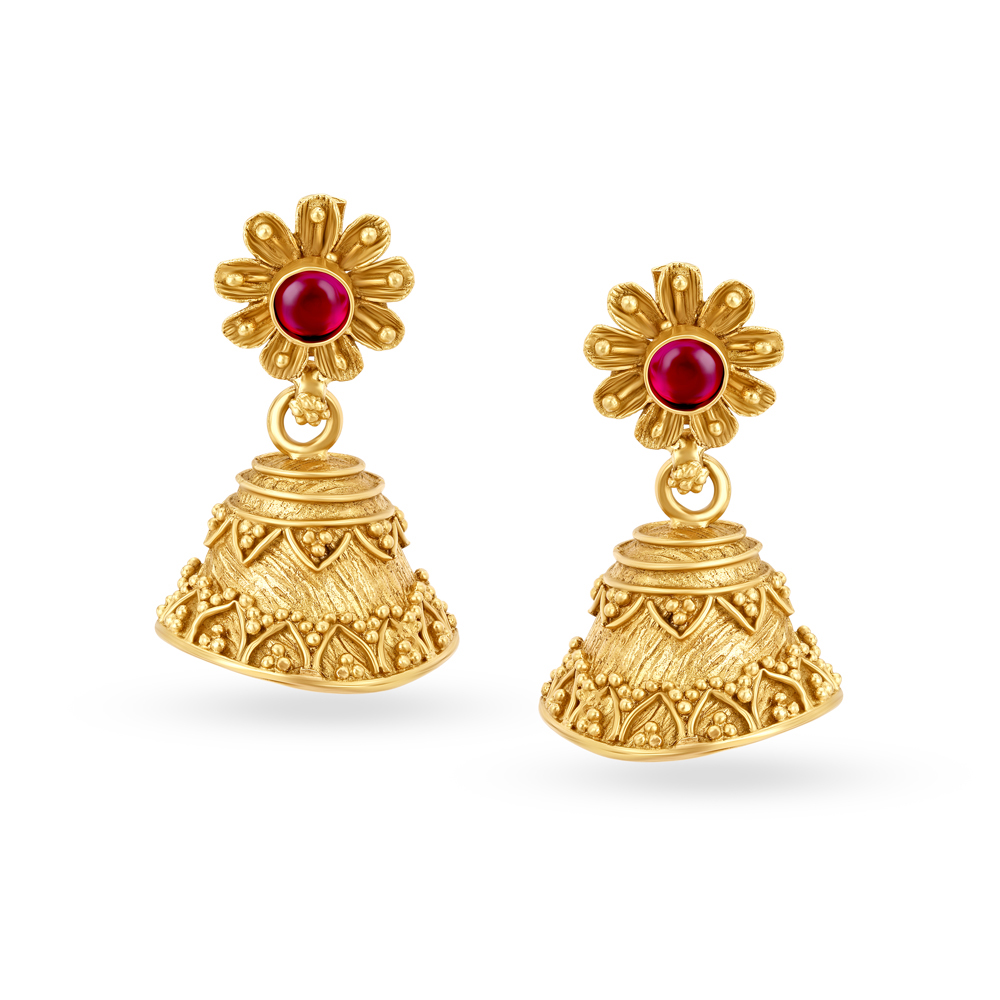 Radiant Floral Antique Gold Jhumkas
Radiant Floral Antique Gold Jhumkas