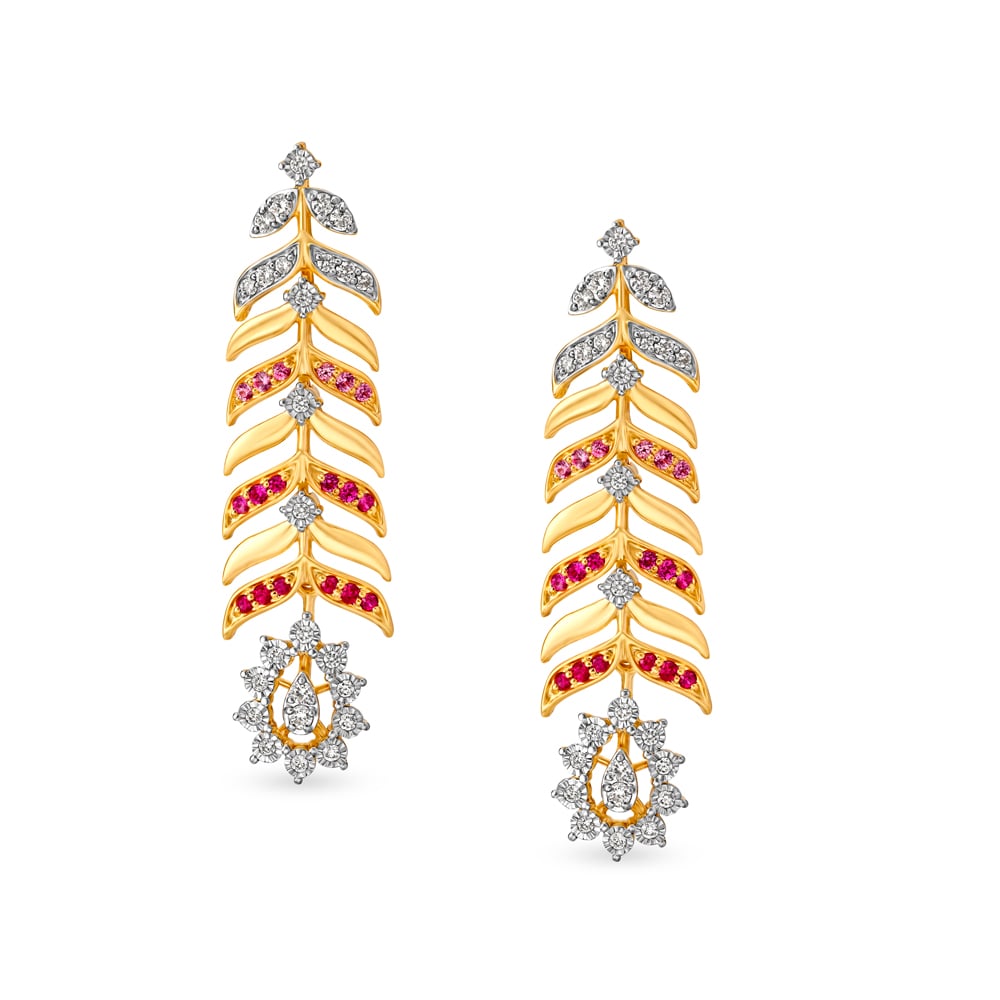 Exquisite 18 Karat Yellow Gold And Diamond Nature-Inspired Drop Earrings
Exquisite 18 Karat Yellow Gold And Diamond Nature-Inspired Drop Earrings