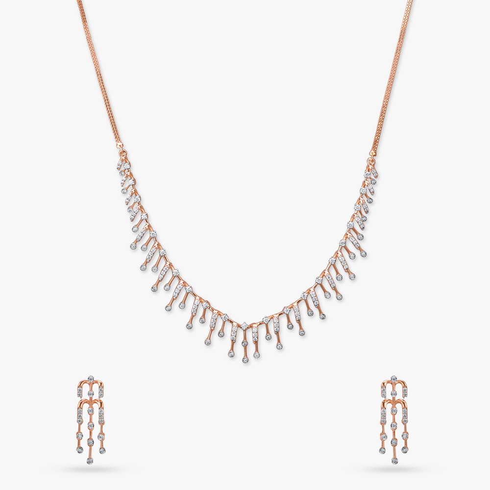 Blush Sparkle Diamond Necklace Set
Blush Sparkle Diamond Necklace Set