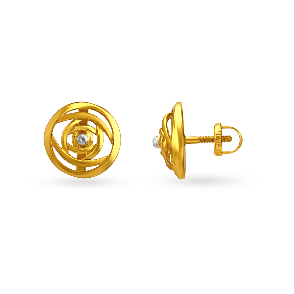 Hypnotic Yellow Gold Swirled Stud Earrings
Hypnotic Yellow Gold Swirled Stud Earrings