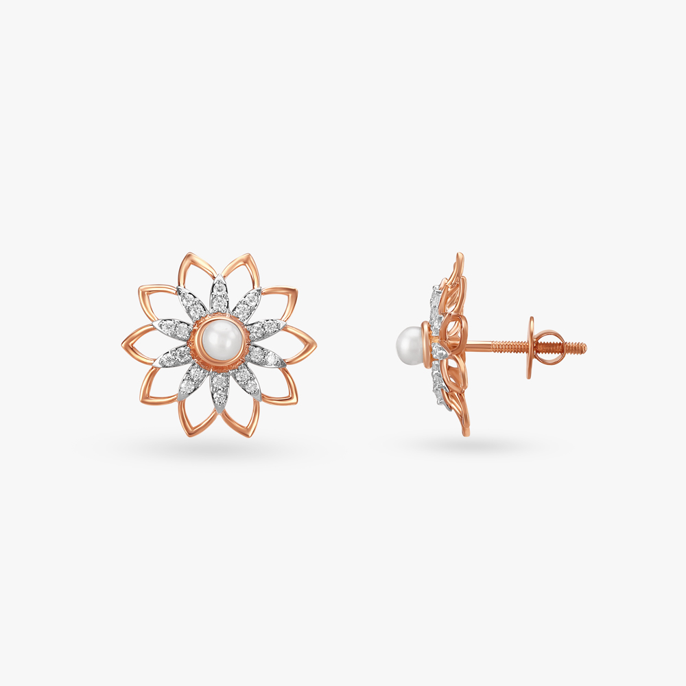 Lotus Blossom Diamond Stud Earrings
Lotus Blossom Diamond Stud Earrings