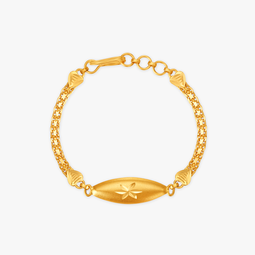 Charming Textured Floral Gold Bracelet for Kids
Charming Textured Floral Gold Bracelet for Kids
