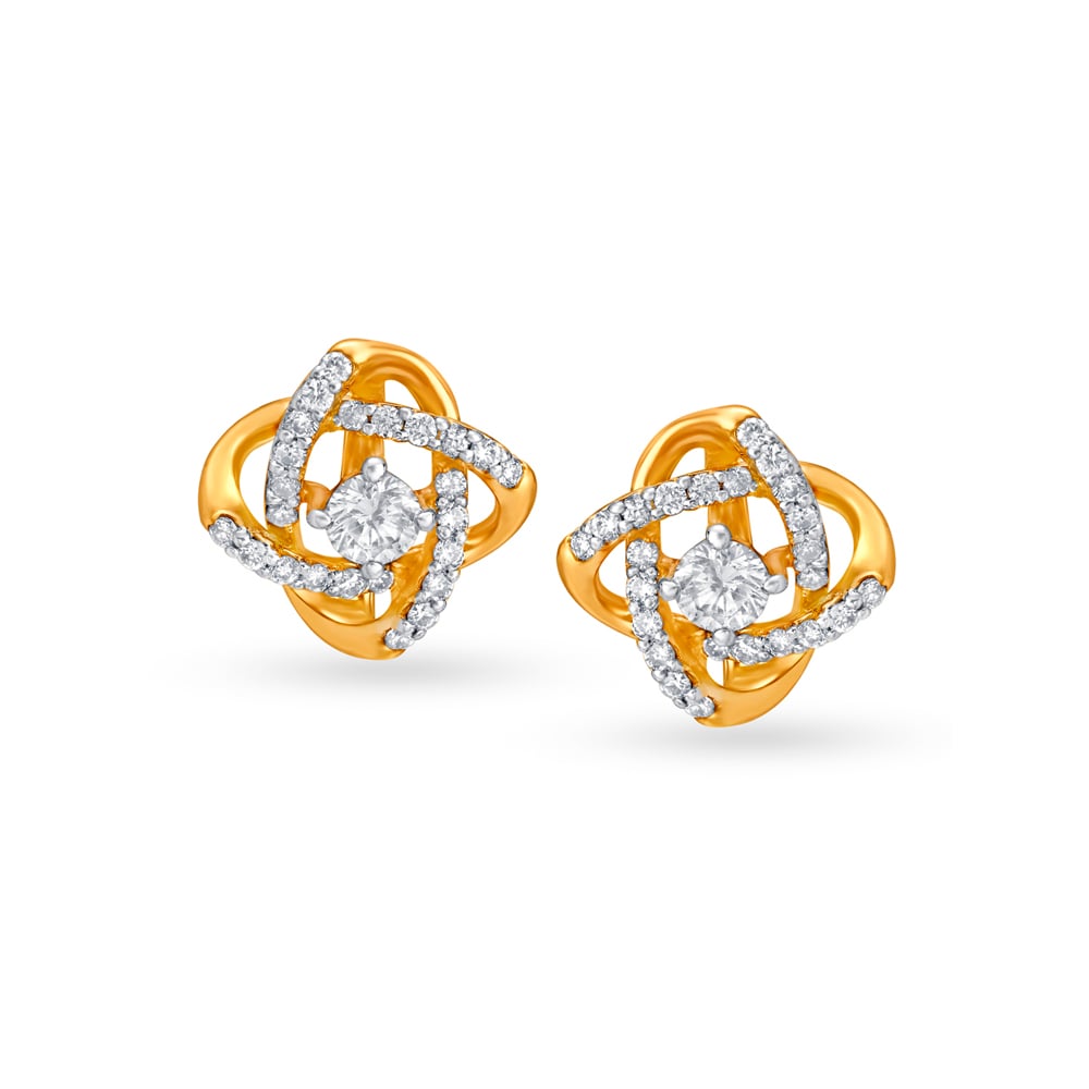 Gleam Knot Diamond Stud Earrings
