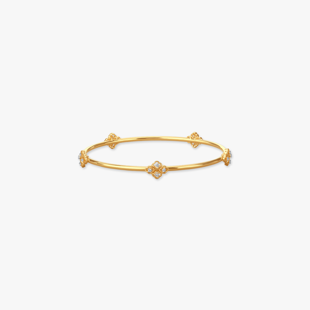 Floral Orbit Diamond Bangle