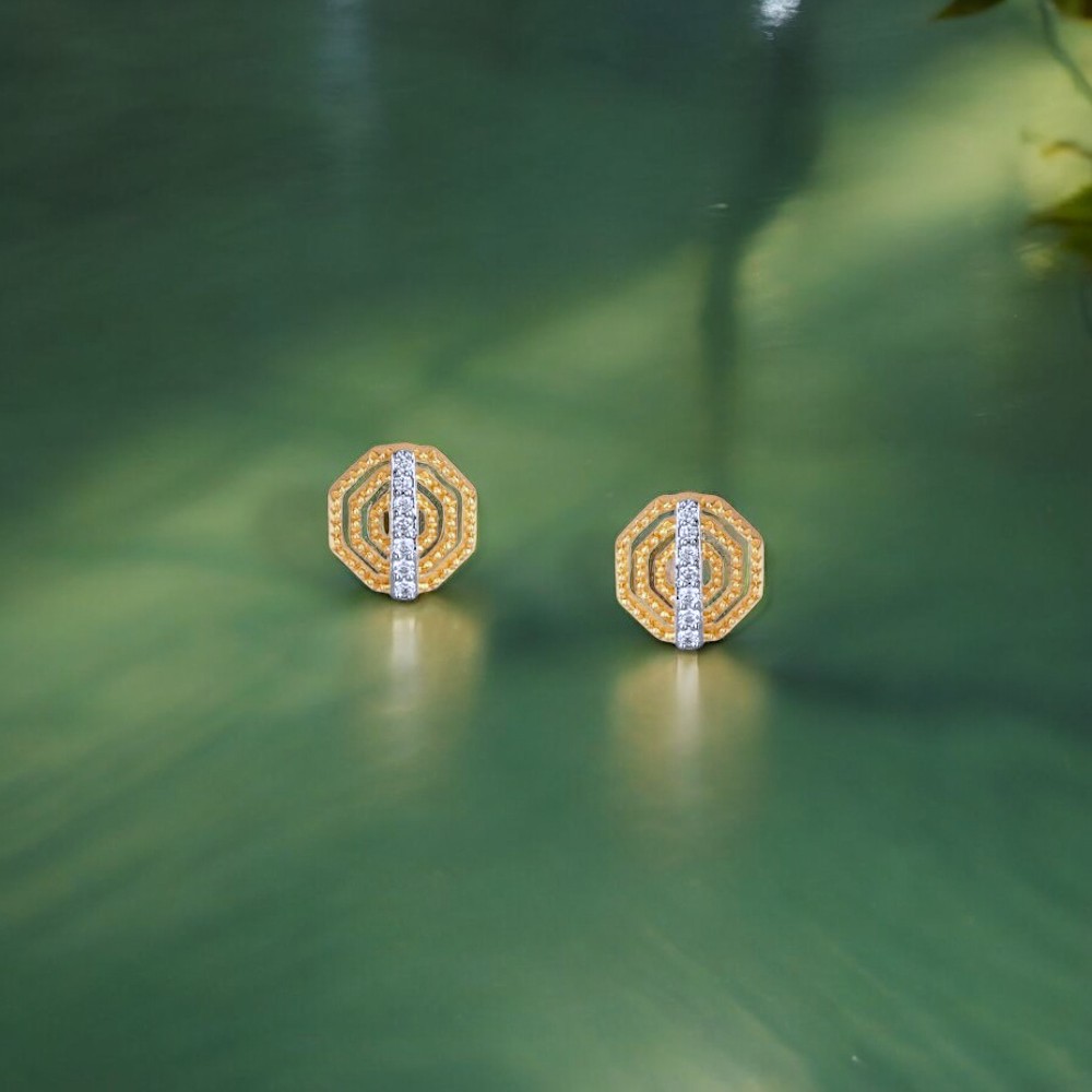 Urban Hexa Diamond Stud Earrings