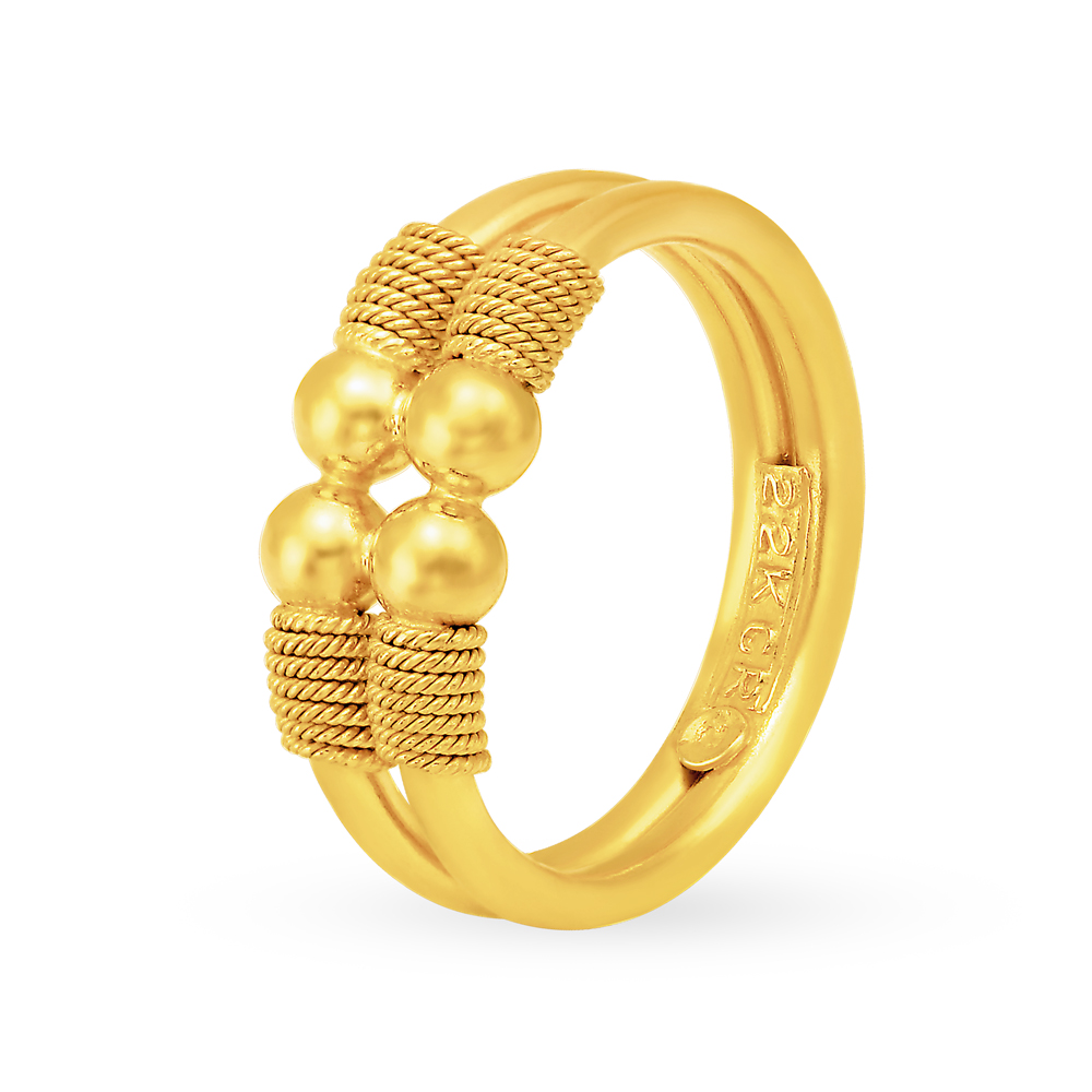 Opulent Layered Gold Finger Ring