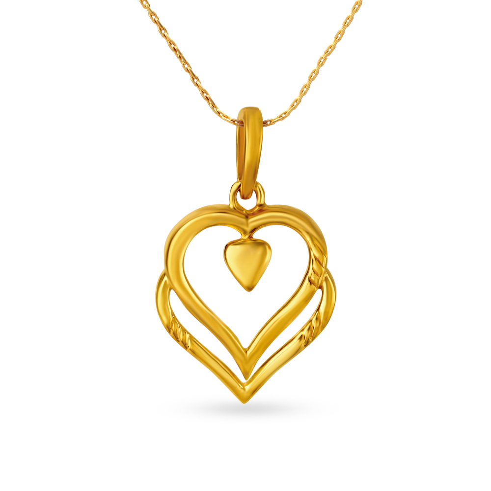 

Lovely 22 Karat Yellow Gold Heart Pendant