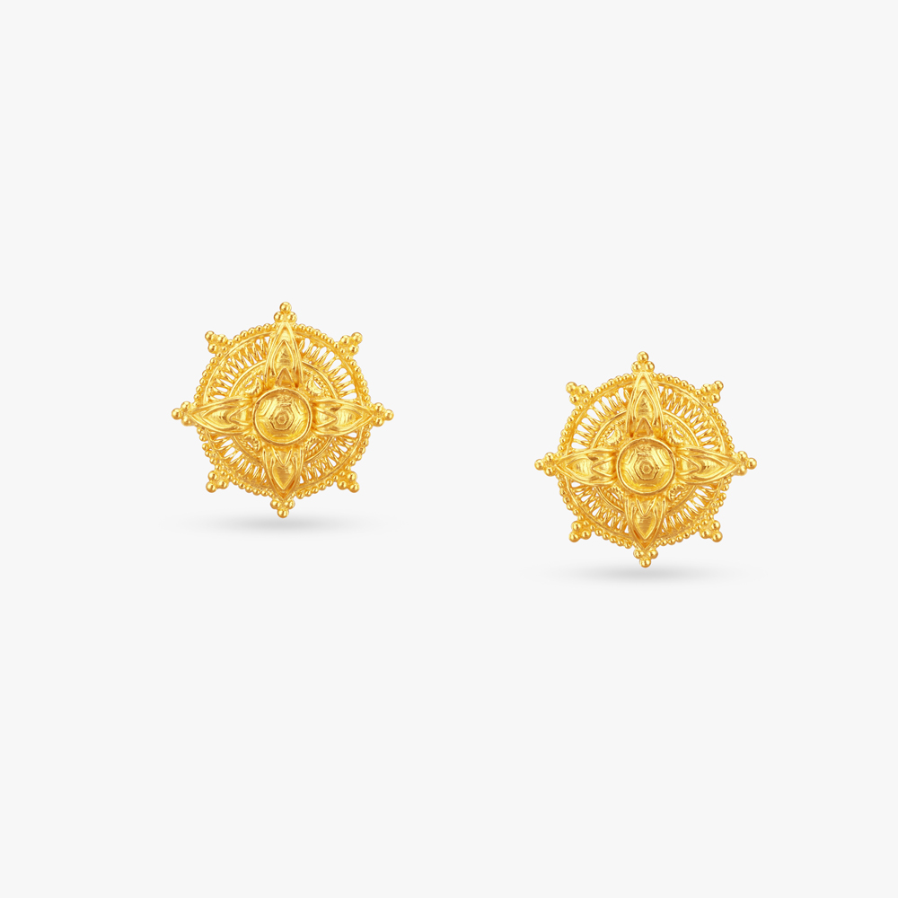 Starweave Gold Stud Earrings