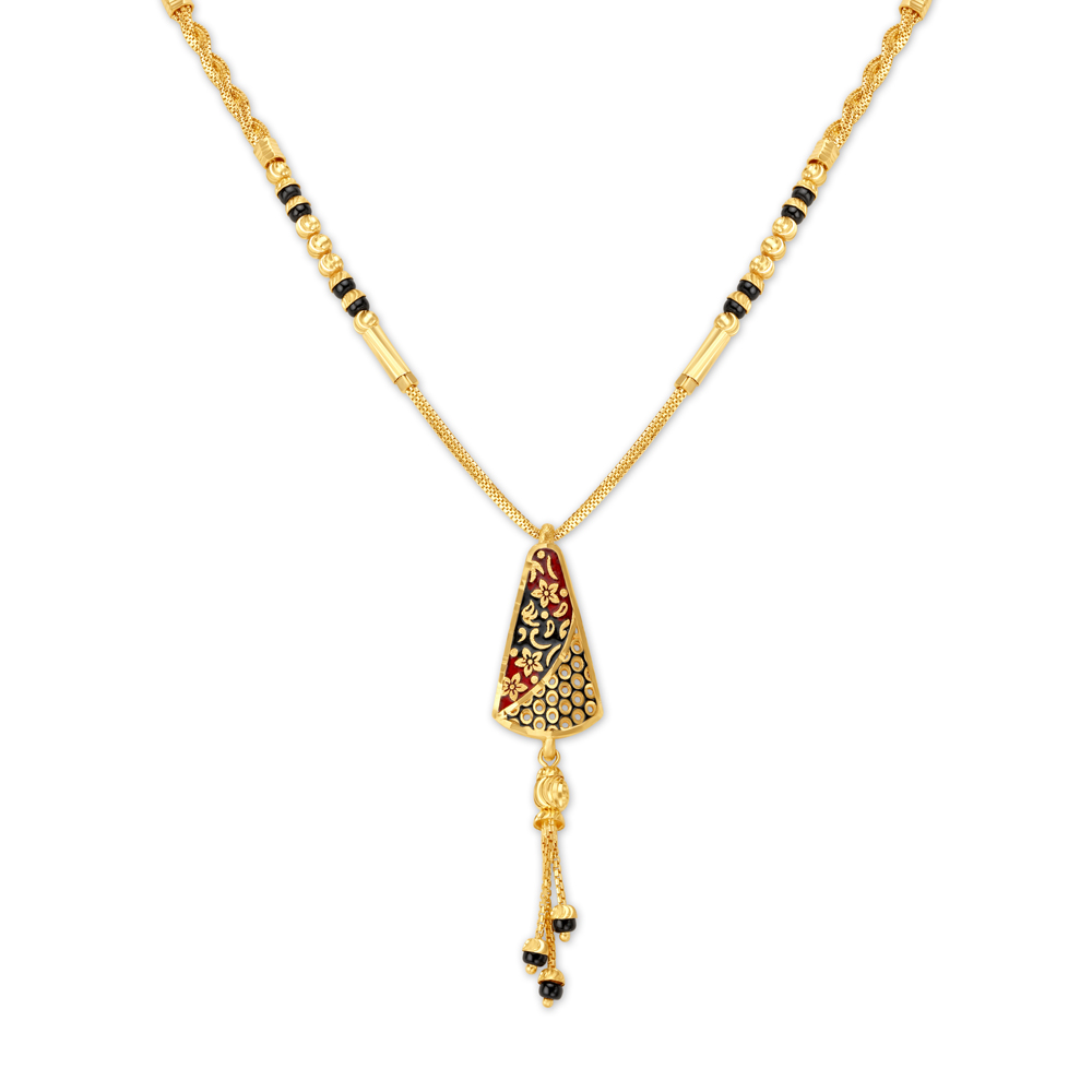 Floral Enamelled Mangalsutra