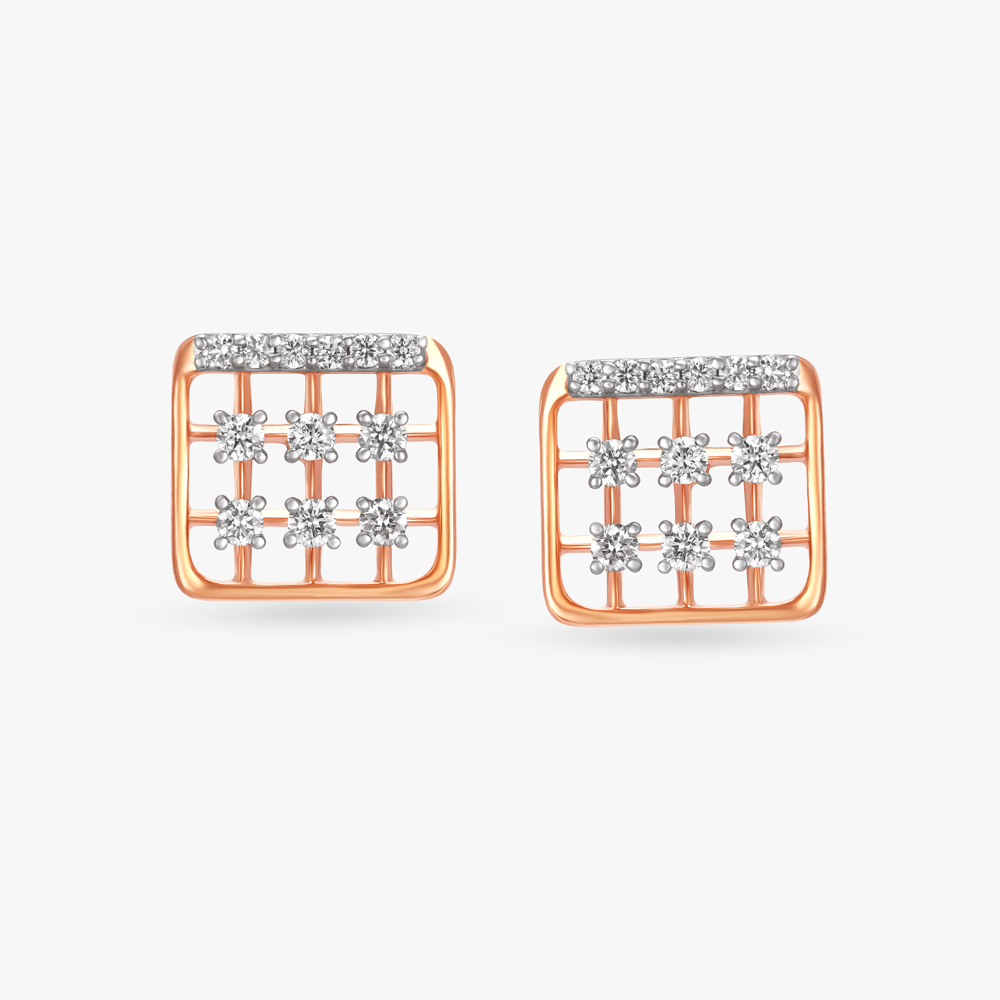 Dainty Luminous Diamond Stud Earrings