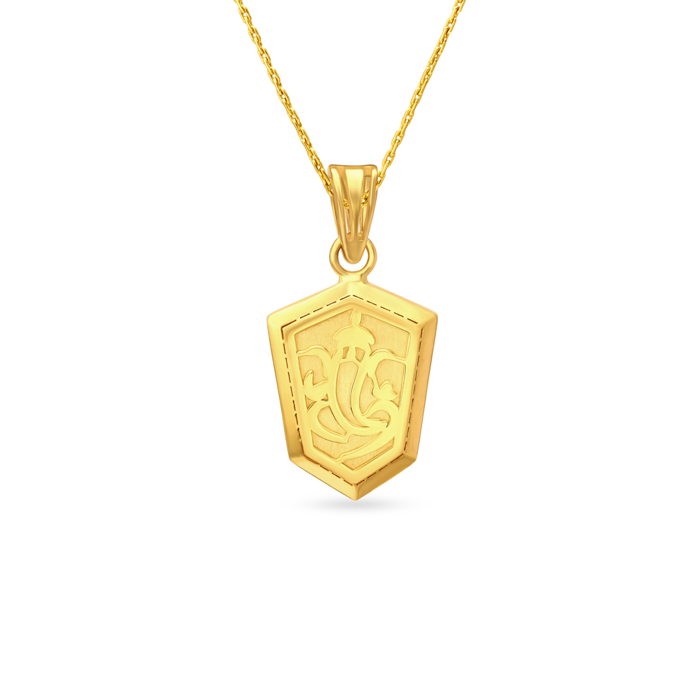 Lord Ganesha Engraved Men's Laser Cut Pendant