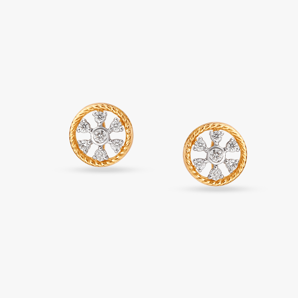 Traditional Blossom Diamond Stud Earrings
