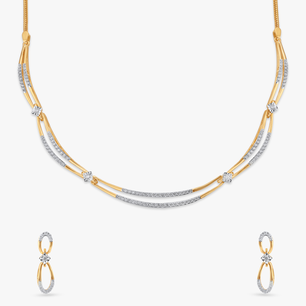 Twinkle Loop Diamond Necklace Set