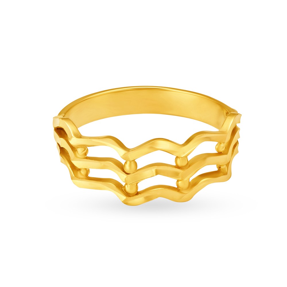 

Wavy Pattern Gold Finger Ring