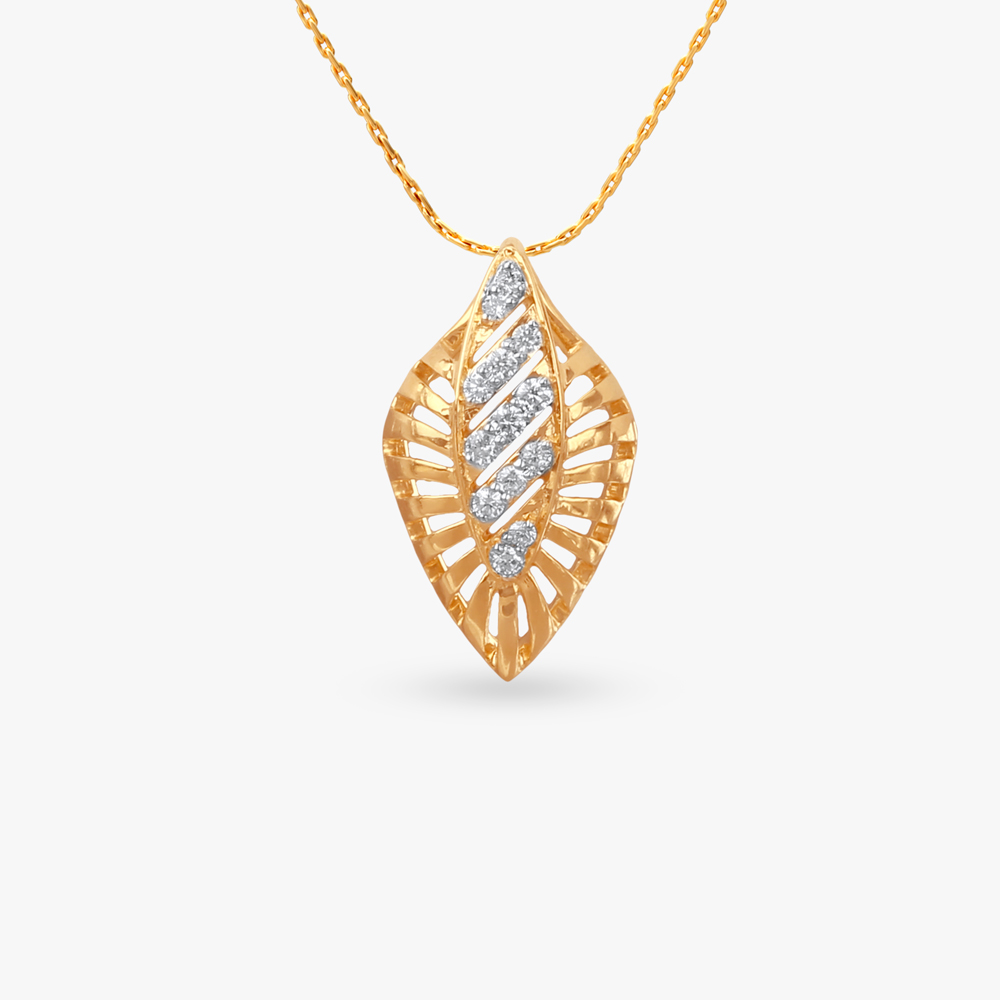 Radiant Leaflet Diamond Pendant