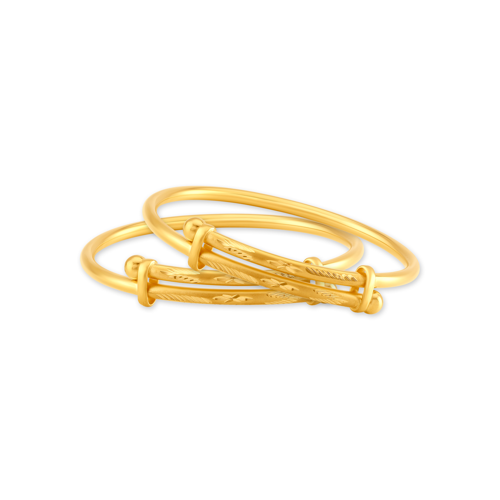 Everlasting Engraved Gold Bangles