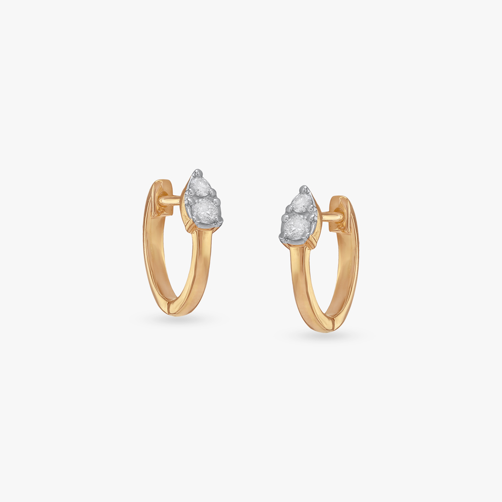Elegant Pear Diamond Hoop Earrings