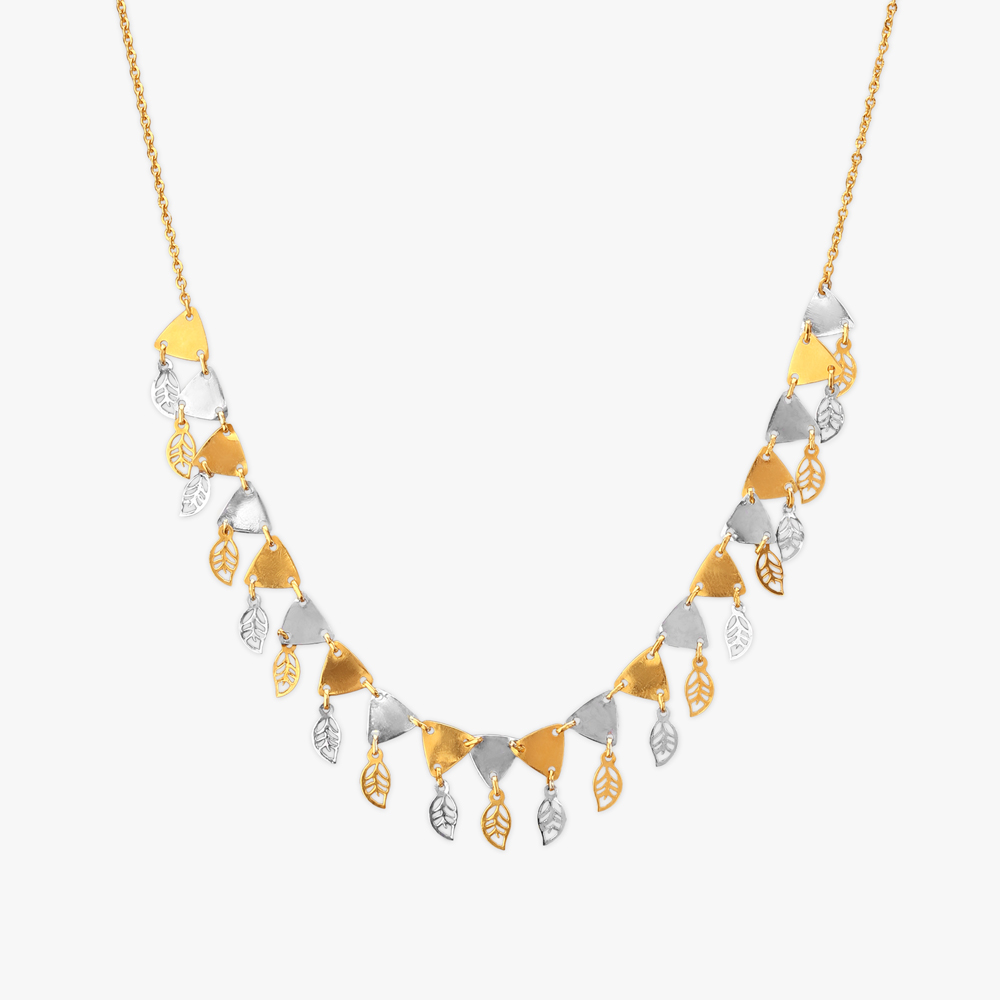 Contemporary Leaf Gold Chain