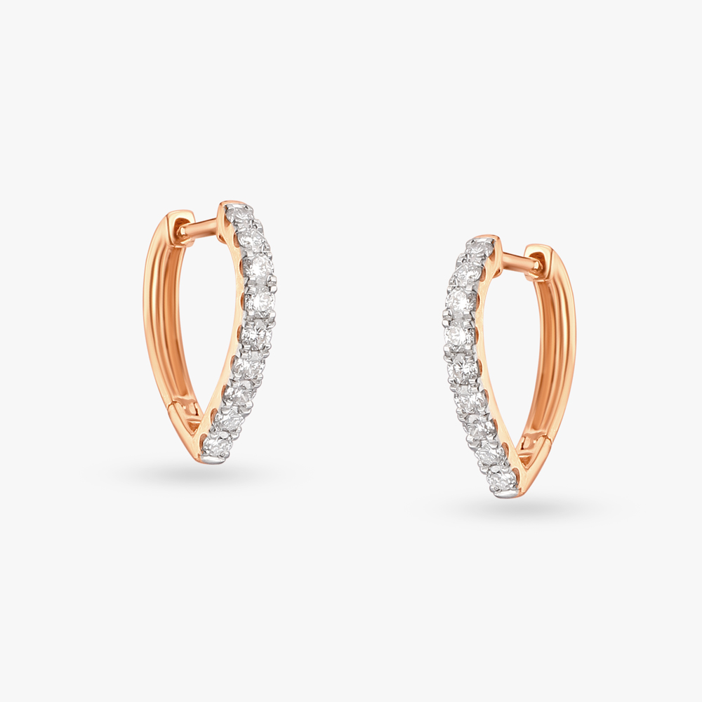 

Linear Luminescence Diamond Hoop Earrings