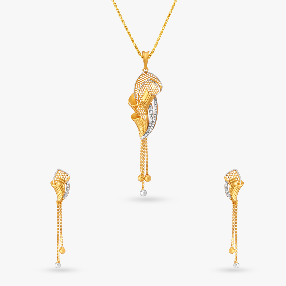 Glistening Pendant and Earrings Set