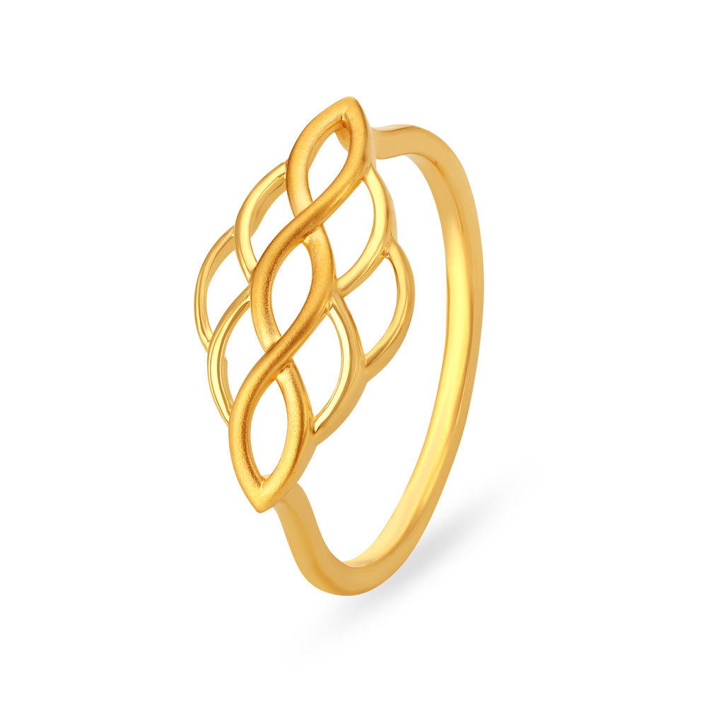 Surreal 22 Karat Yellow Gold Scaled Finger Ring
