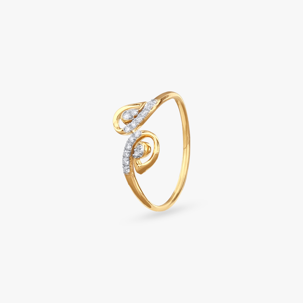 Ribbon Twist Diamond Ring
