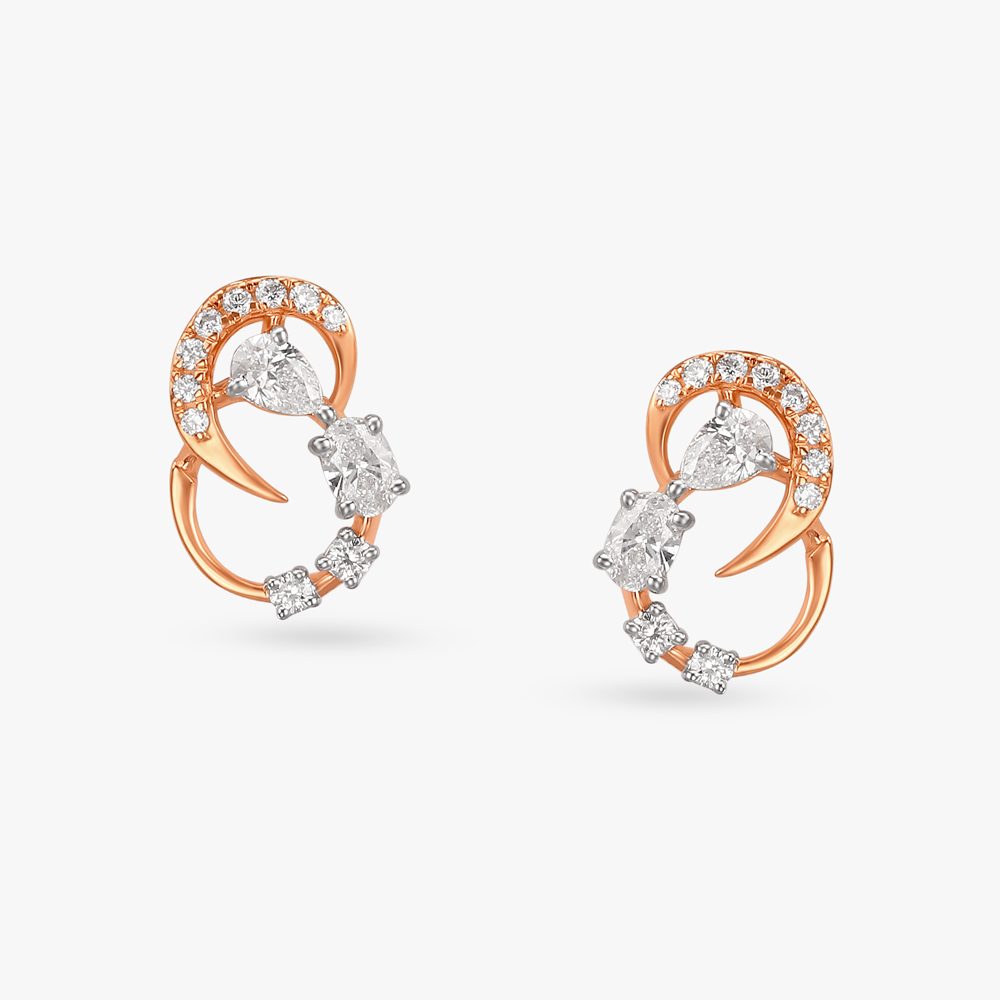 Eternal Loop Diamond Stud Earrings