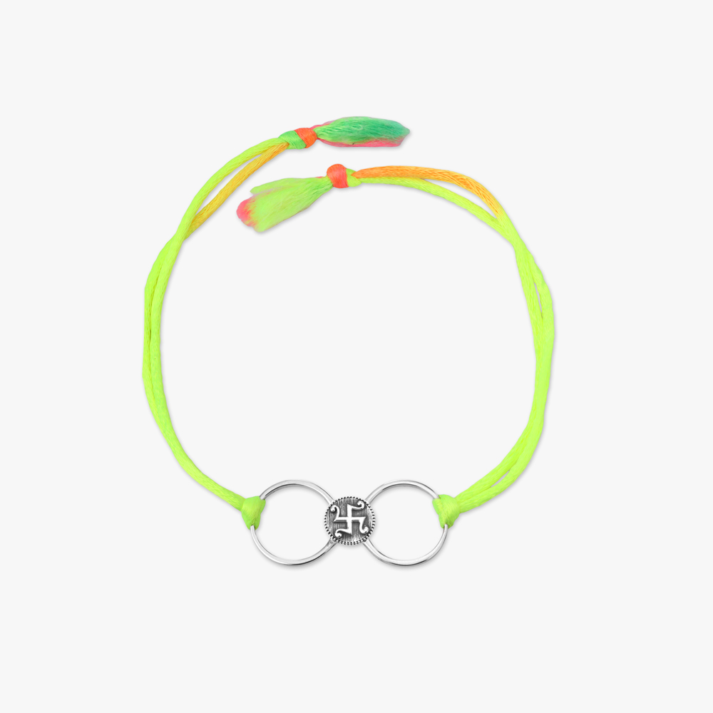 Swastik Grace Silver Rakhi